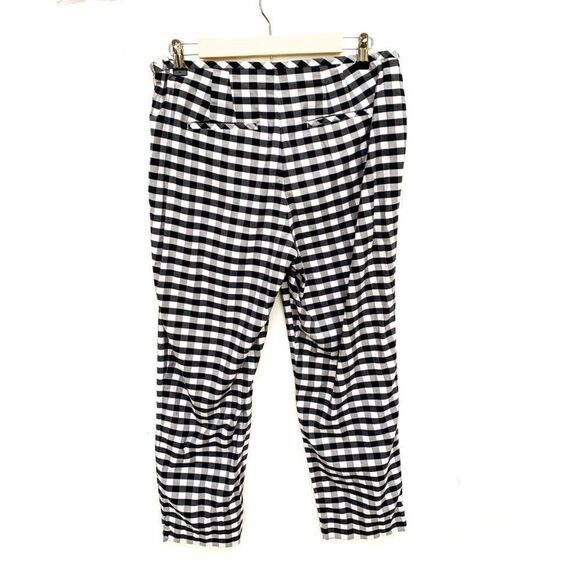 Talbots Black White Gingham Plaid Cropped Pants - Picture 6 of 8